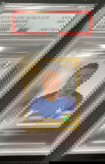 Panini 2018 Kylian Mbappe World Cup Russia Gold Sticker #209 Rookie PSA 9