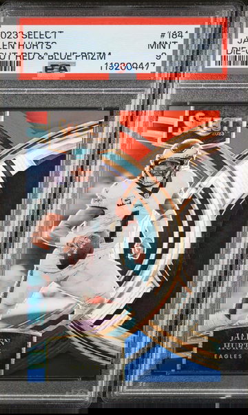 2023 Panini Select Die-Cut Red & Blue Prizm Jalen Hurts #184 PSA 9