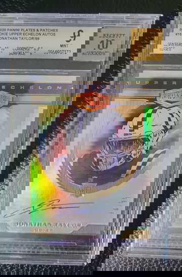 2020 Plates & Patches Rookie Upper Echelon Autos Jonathan Taylor BGS 9/10