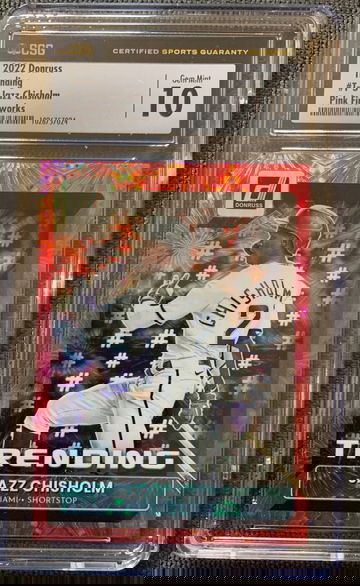 2022 Donruss Trending Jazz Chisholm Pink Fireworks CSG 10 GEM MINT