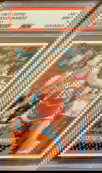 1981-82 Topps Basketball East Steve Hawes #82 - Graded PSA 9 Mint MT. 1981 RARE