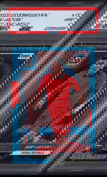 2022-23 Panini Donruss FIFA Optic Teal Mojo Min-Jae Kim #72 RC /49 PSA 9