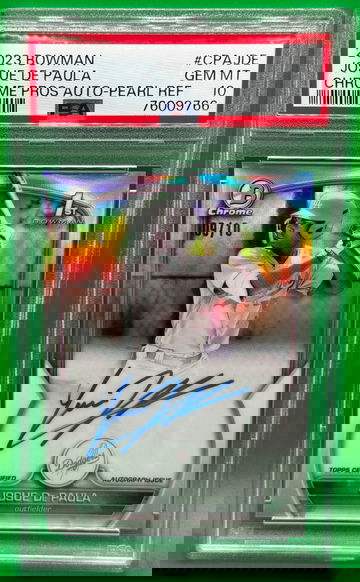 2023 Bowman Chrome Josue De Paula Pearl Refractor /10 Auto PSA 10