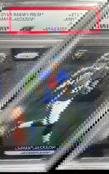 Lamar Jackson Prizm Rookie PSA 9