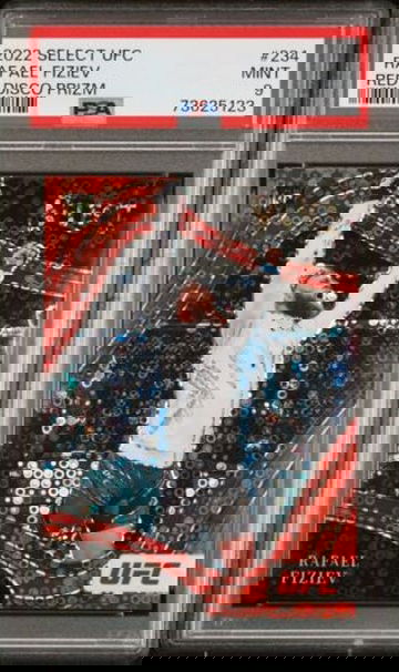 2022 SELECT UFC RAFAEL FIZIEV RED DISCO PRIZM OCTAGONSIDE ROOKIE #/99 PSA 9 #234