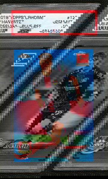 2018 Kai Havertz Topps Chrome Budesliga Blue Refractor Rookie #/199 PSA 10 Gem Mint