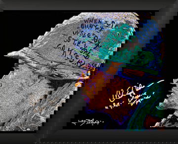 Charlie Sheen ORIGINAL 16x20 Oil Painting Signed Framed Platoon with Character Inscription JSA 1/1 by Artist BLANKSY