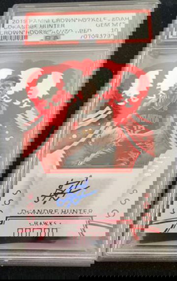 2019-20 Crown Royale De’Andre Hunter Die Cut RC Rookie Red AUTO /20Hawks PSA 10