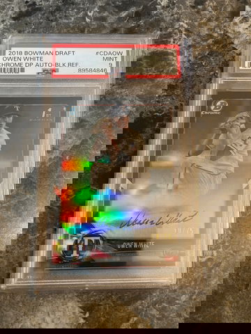 2018 Bowman Draft Owen White 1st Bowman Black Refractor Autograph PSA 9