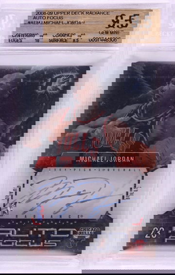 2008 Michael Jordan Upper Deck Radiance Auto Focus BGS 9.5