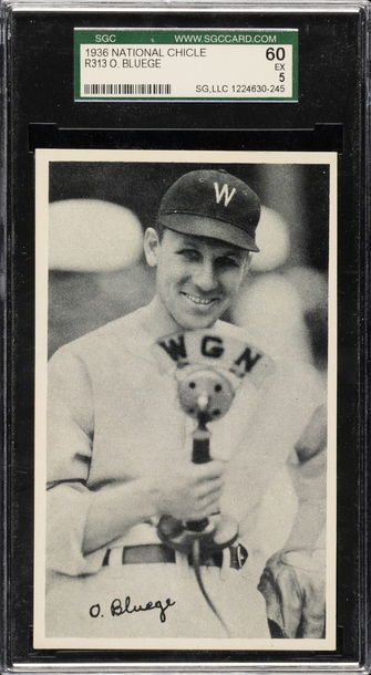 1936 National Chicle FIne Pen R313 Oswald Bluege Washingon Senators SGC 60 EX 5