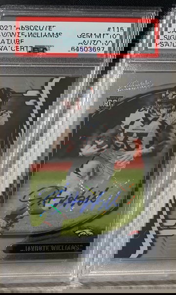 2021 Absolute Autographs Javonte Williams PSA 10/10