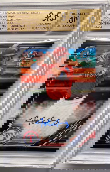 Josh Jung - 2019 Bowman Draft Chrome - Black Refractor Auto - BGS 9.5