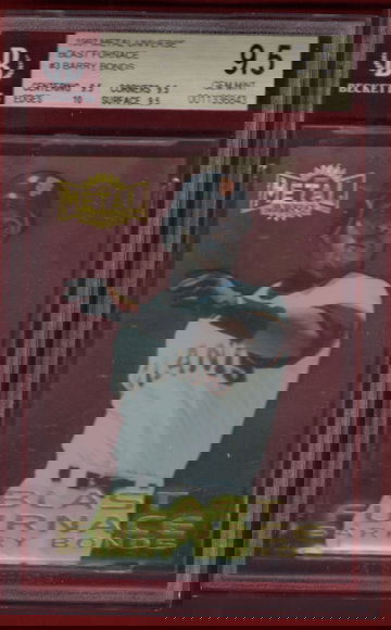 1997 METAL UNIVERSE BARRY BONDS BGS 9.5 FURNACE BLAST INSERT CARD #3!