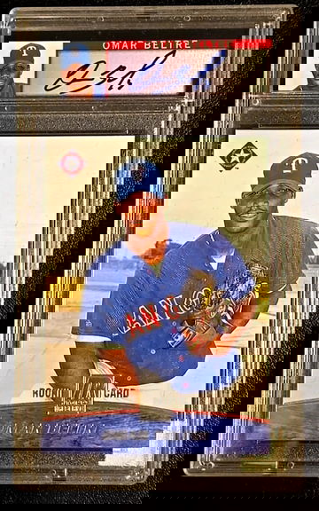 2001 Topps Reserve  Omar Beltre  Rookie Auto  /1500  Uncirculted  PSA 9  Rangers 