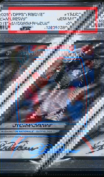 2025 Topps Tribute #TADC Dylan Crews Tribute Autograph-Blue /150 Auto PSA 10