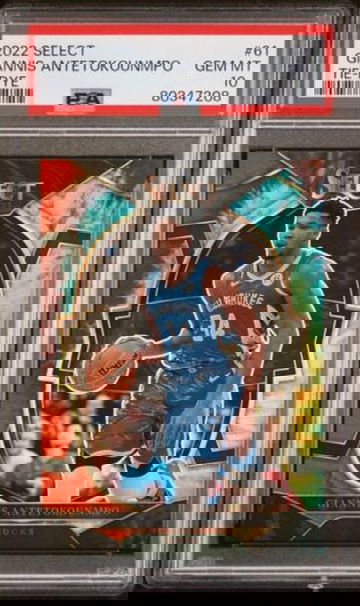 2022-23 Panini Select Giannis Antetokounmpo Tie-Dye Prizm /25 PSA 10 Bucks