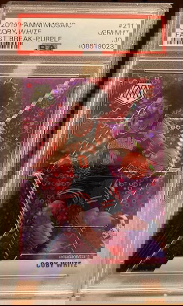 🔥2019-2020 Panini Mosaic Fast Break Purple Coby White /50 PSA 10 Bulls🔥