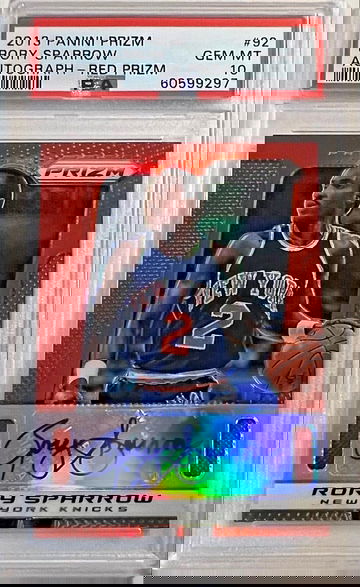 2013-14 Panini Prizm #92 Rory Sparrow Red Prizm Autograph /25 PSA 10