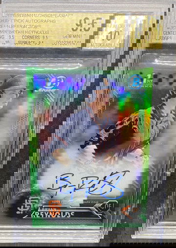 Bryan Reynolds bowman chrome green Refractor auto