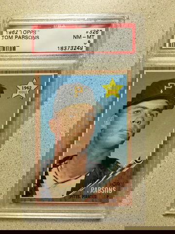 1962 Topps #326 Tom Parsons PSA 8 NM-MT PIRATES ROOKIE