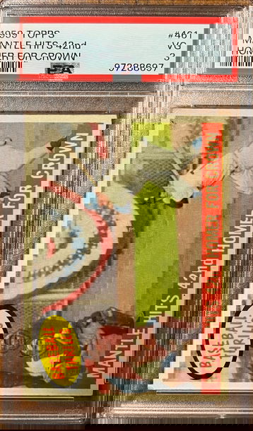 1959 Topps Mickey Mantle #461 HR Crown PSA 3