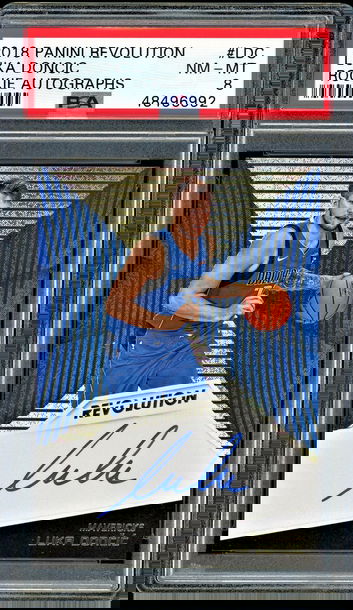 Luka Doncic 2018-19 Panini Revolution Rookie Autograph #LDC PSA 8 NEAR MINT Mavericks!