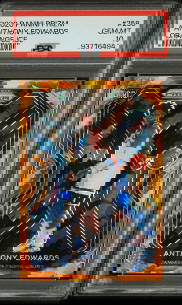 2020 Panini Prizm Anthony Edwards Orange Ice PSA 10