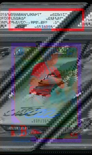 2018 Bowman Chrome TRISTON CASAS Purple Refractor Auto RC PSA 10 Autograph #/250 Boston Red Sox Pop 8