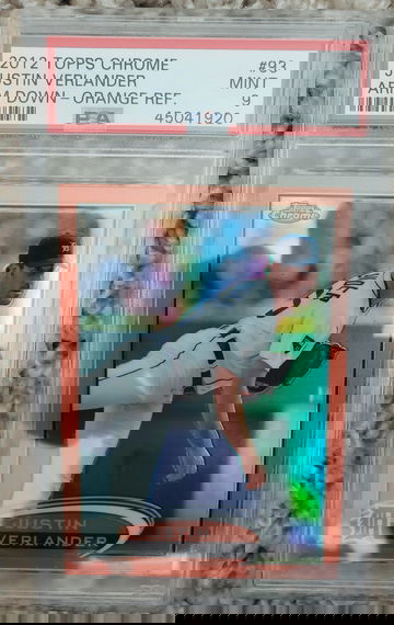 2012 Topps Chrome Verlander Orange Refractor psa 9