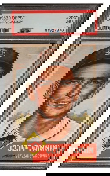 1953 Topps #203 Cliff Fannin PSA 7 NM