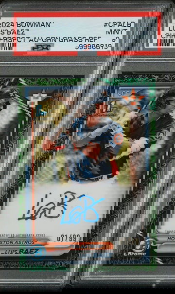 2024 Topps Bowman Chrome Green Grass Refractor Luis Baez #CPA-LB Auto /99 PSA 9