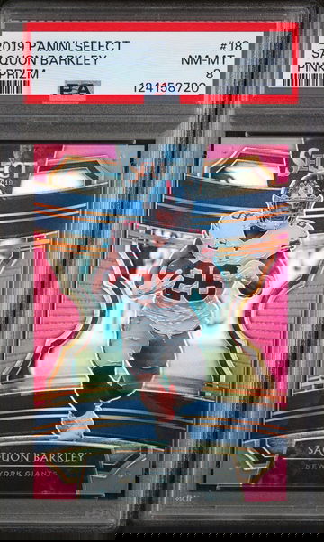 2019 Panini Select Prizm Pink Saquon Barkley #18 /10 PSA 8