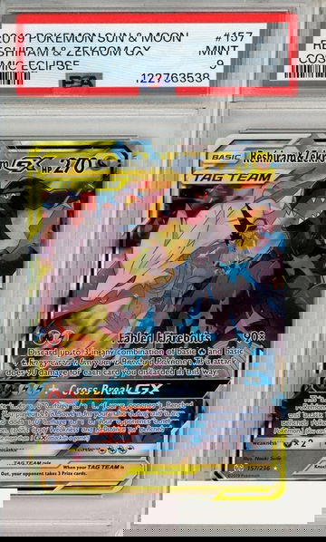 2019 POKEMON SUN MOON COSMIC ECLIPSE RESHIRAM ZEKROM GX #157 PSA 9