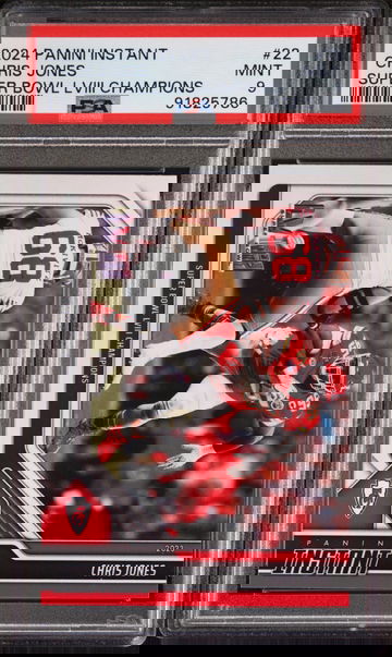 Chris Jones 2023 Panini NFL Superbowl Champions #22 Card PSA 9 Mint