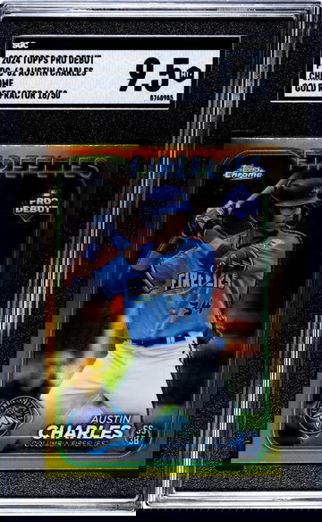 2024 Topps Pro Debut #PDC-62 Austin Charles Chrome Gold Refractor /50 SGC 9.5