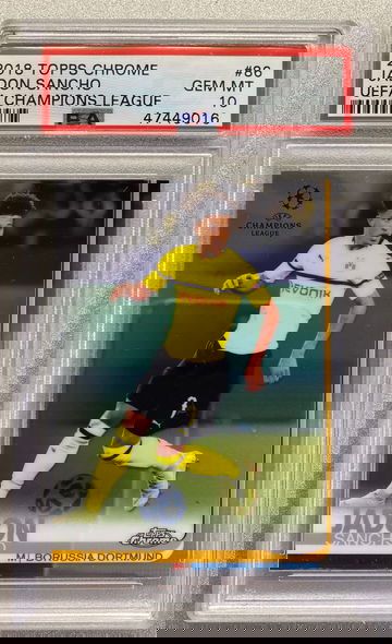 JADON SANCHO 2018 TOPPS CHROME ROOKIE PSA 10 GEM MINT 