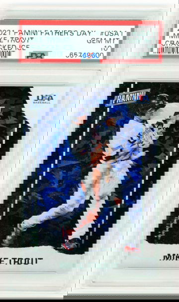 2021 Panini Father's Day #USA1 Mike Trout Cracked Ice PSA 10 GEM MINT!