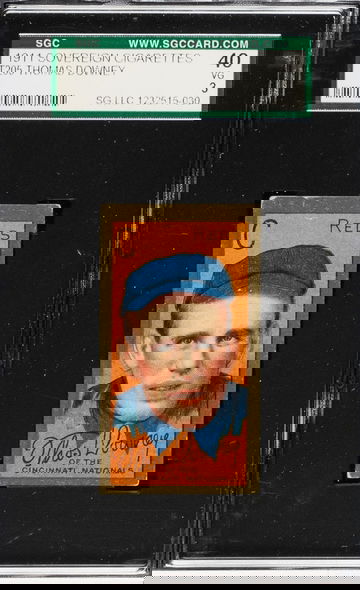 1911 T205 Thomas Downey Cincinnati Reds SGC 40 VG 3