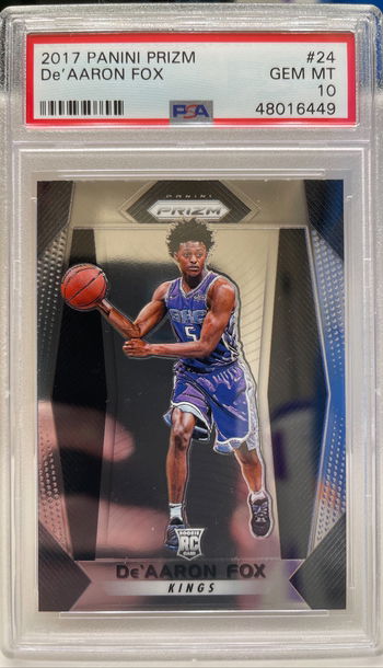 2017 De’Aaron Fox Panini Prizm PSA 10 Rookie