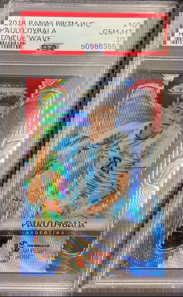 2018 PANINI PRIZM WORLD CUP PAULO DYBALA RED BLUE WAVE PSA 10 GEM MINT