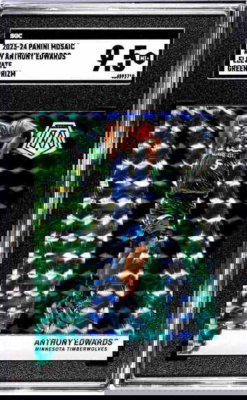 2023-24 Panini Mosaic #19 Anthony Edwards Elevate Green Prizm SGC 9.5