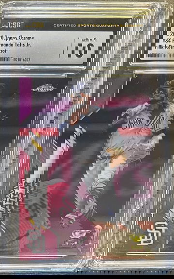 2020 Topps Chrome Fernando Tatis Jr Pink Refractor Rookie Gold Cup CSG 10 Slab