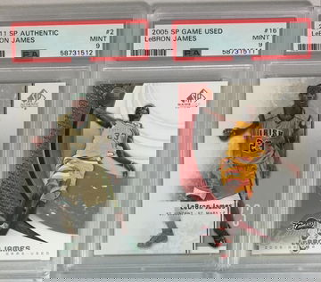 Lot of (5) Lebron James PSA slabs 9's / 8 SP 2005 Authentic 2006 Upper Deck