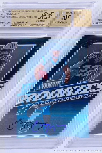 2017 Christian McCaffrey AUTO RC 1/1 POP Panini Convention Auto Rookoe BGS 9.5/10 Nearly Pristine POP 1/1 