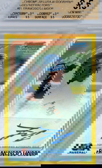 2010 Bowman Chrome USA Gold Refractors Francisco Lindor 