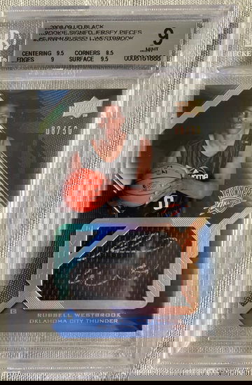 2008 Upper Deck Black Russell Westbrook Rookie  BGS 9 Auto 10 Jersey RPA /50 Pop 1!