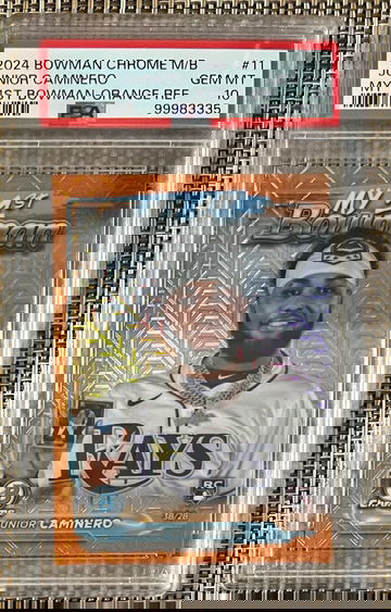 2024 Bowman Chrome Mega Box Junior Caminero RC #24/25 My 1st Bowman Orange Refractor SSP PSA 10 💎