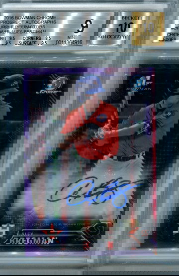 Alex Bregman purple refractor BGS 9 auto 10