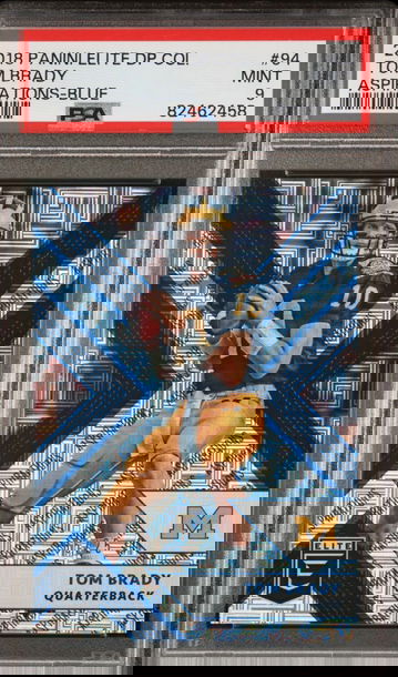 TOM BRADY /25 PSA 10 ELITE DRAFT 2018 94 ASPIRATIONS BLUE PRIZM PANINI